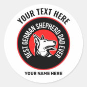 Bester deutscher Shepherd-Vater je Runder Aufkleber (Vorderseite)