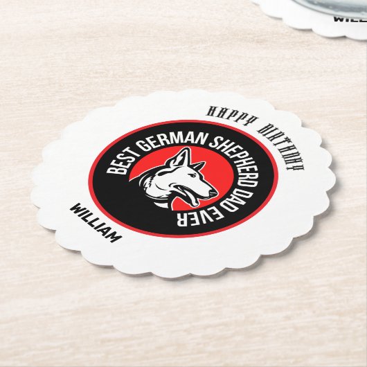 Bester deutscher Shepherd-Vater je Untersetzer (angewinkelt)
