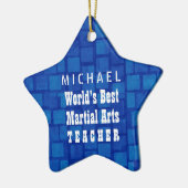 Bester die Kampfkunst-Lehrer-blaue Ziegelsteine Keramikornament (Links)