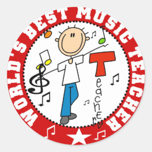 Bester die Musik-Lehrer der Welt Runder Aufkleber