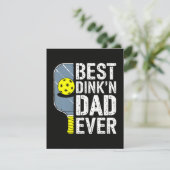 Bester Dink'N Dad Ever Pickleball Feiertagskarte (Stehend Vorderseite)