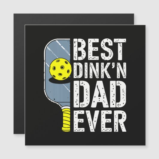 Bester Dink'N Dad Ever Pickleball Magnetkarte (Vorne/Hinten)