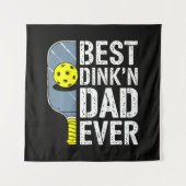 Bester Dink'N Dad Ever Pickleball Wandteppich (Vorderseite)