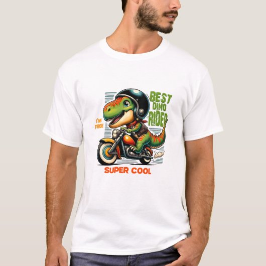 Bester Dino-Fahrer super cool T-Shirt (Vorderseite)