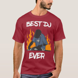 Bester DJ je Hip Hop Turntable und Flammen Cool T-Shirt