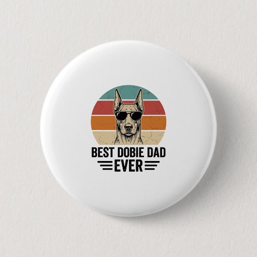 Bester Dobermann-Vater aller Zeiten Vintage Doberm Button (Vorderseite)