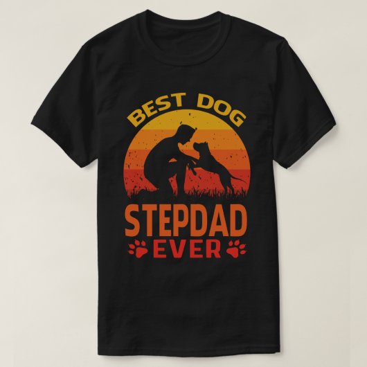 Bester Dog STEPDAD je Vintag T-Shirt (Design vorne)