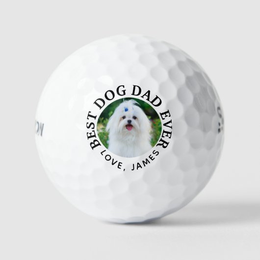 Bester DOG-VATER je Pet-Foto Golfball (Vorderseite)
