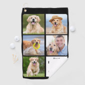 Bester DOG-VATER nach Par - Personalisiert 5 Fotom Golfhandtuch (Insitu)
