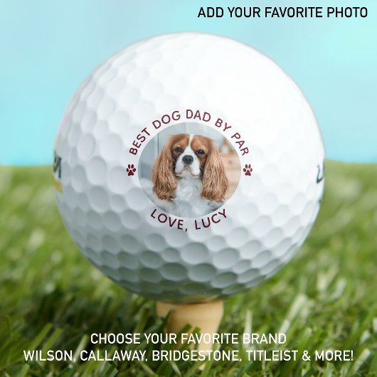 Bester DOG-VATER Par Personalisiert Paw Print Foto Golfball