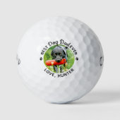 Bester DOG-VATER Par Personalisiert Paw Prints Fot Golfball (Vorderseite)