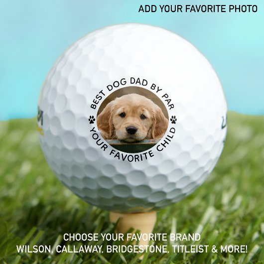 Bester DOG-VATER per Par Paw Print Custom Foto Golfball
