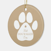 Bester Dog Walker je, Päw Print Keramik Ornament (Links)