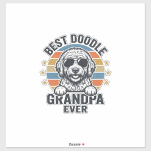 Bester Doodle-Opa Aller Zeiten Vintage-Hund-Shirt- Aufkleber