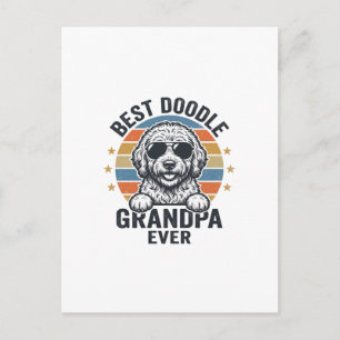 Bester Doodle-Opa Aller Zeiten Vintage-Hund-Shirt- Postkarte
