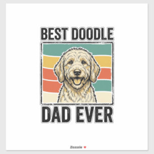 Bester Doodle-Vater Aller Zeiten Vintage-Hund-Shir Aufkleber