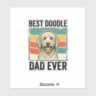 Bester Doodle-Vater Aller Zeiten Vintage-Hund-Shir Aufkleber