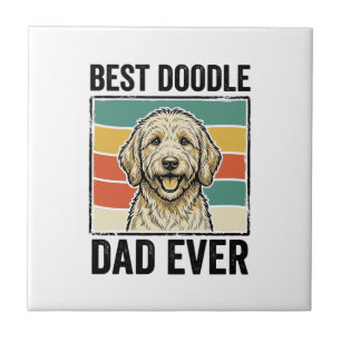 Bester Doodle-Vater Aller Zeiten Vintage-Hund-Shir Fliese