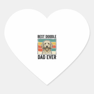 Bester Doodle-Vater aller Zeiten Vintage-Hund-Shir Herz-Aufkleber