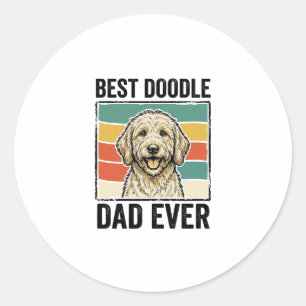 Bester Doodle-Vater Aller Zeiten Vintage-Hund-Shir Runder Aufkleber
