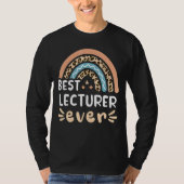 Bester Dozent je Leopard Rainbow-Mama T-Shirt (Vorderseite)