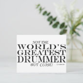 Bester Drummer Nah Postkarte (Stehend Vorderseite)