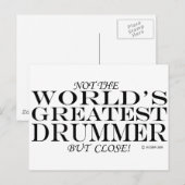 Bester Drummer Nah Postkarte (Vorne/Hinten)