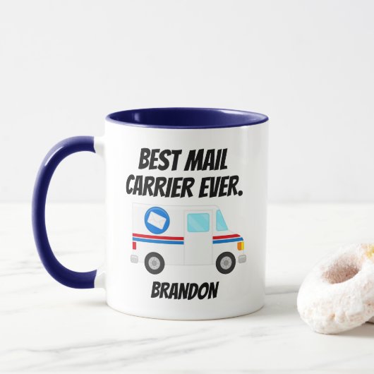 Bester E-Mail-Carrier je Mail Truck Personal Mailm Tasse (Mit Donut)