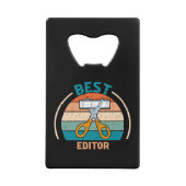 Bester Editor Retro - Crew Geschenk Geldbeutel Flaschenöffner (Vorderseite)