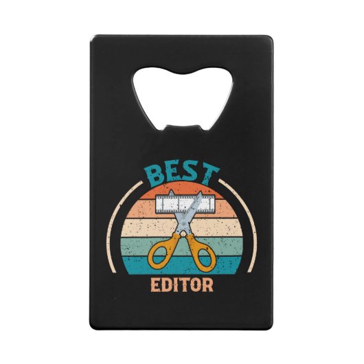 Bester Editor Retro - Crew Geschenk Geldbeutel Flaschenöffner (Vorderseite)