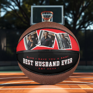 Bester Ehemann Aller Zeiten 3 Foto-Collage Rot & S Mini Basketball