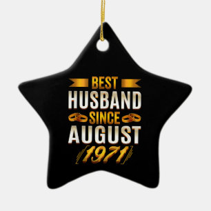 Bester Ehemann Bedeutungsvoller Hochzeitstag Elter Keramik Ornament