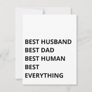 Bester Ehemann. Bester Vater. Bester Mensch. Beste Feiertagskarte