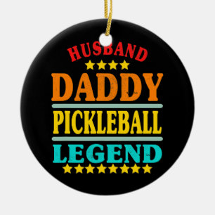 Bester Ehemann Daddy Pickleball-Legende Vintage He Keramik Ornament