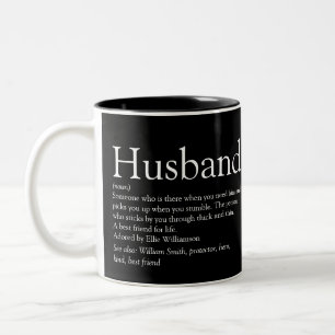 Bester Ehemann der Welt Definition Modern Schwarz Zweifarbige Tasse