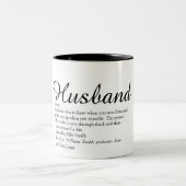 Bester Ehemann der Welt Definition Script Zweifarbige Tasse (Mittel)