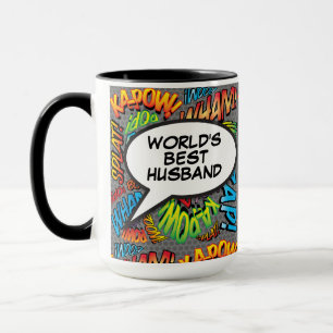 Bester Ehemann der Welt Lustiges Retro-Comic- Pop- Tasse