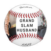 Bester Ehemann Foto Frischvermählte Hochzeit Baseb Baseball (Vorderseite)