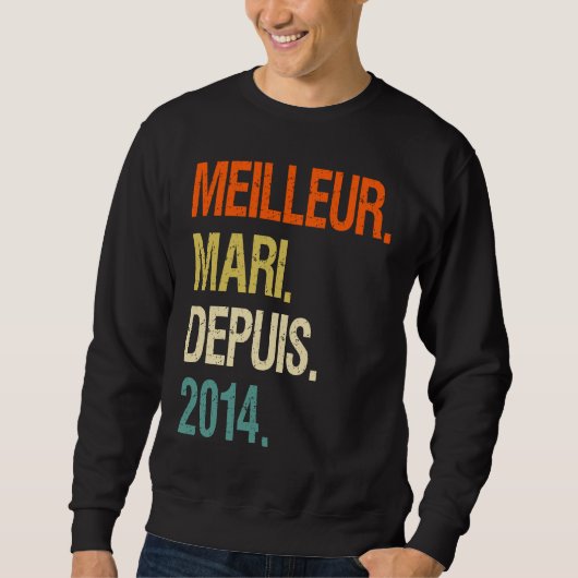 Bester Ehemann seit 2014 8 Hochzeit Ehemann Sweatshirt (Vorderseite)