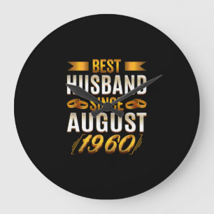 Bester Ehemann seit August 1960 - Lustige 60er Große Wanduhr