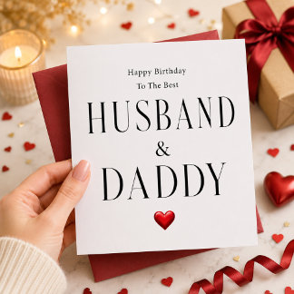 Bester Ehemann und Daddy Geburtstagskarte Romantis Feiertagskarte