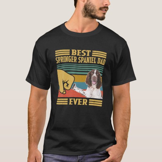 Bester Englisch Springer Spanischer Vater je Vinta T-Shirt (Vorderseite)