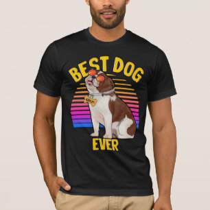 Bester englischer Bulldog Hund je Retro T - Shirt