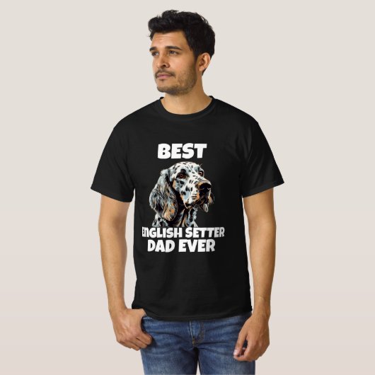Bester englischer Setter-Vater je T-Shirt (Vorne ganz)