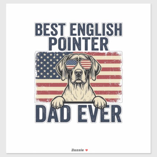 Bester English-Pointer-Vater Aller Zeiten Patrioti Aufkleber (Blatt)