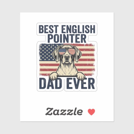 Bester English-Pointer-Vater jemals Patriotischer  Aufkleber (Blatt)
