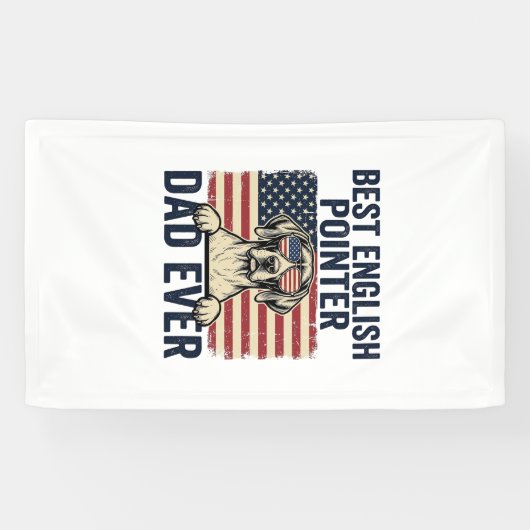 Bester English-Pointer-Vater jemals Patriotischer Banner (Horizontal)