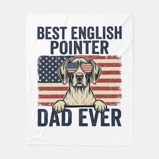 Bester English-Pointer-Vater jemals Patriotischer Fleecedecke (Vorderseite)