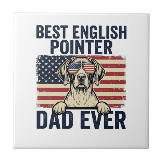 Bester English-Pointer-Vater jemals Patriotischer Fliese (Vorderseite)