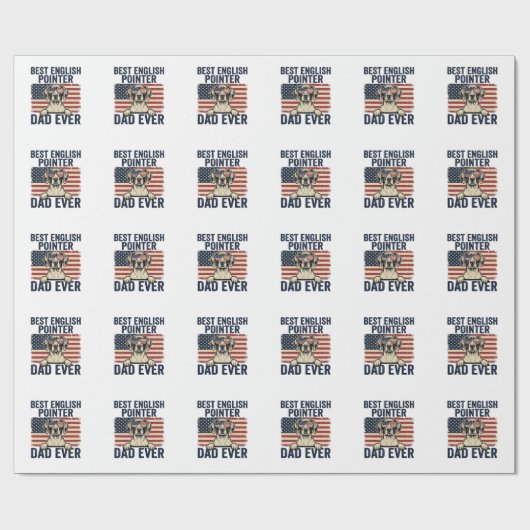 Bester English-Pointer-Vater jemals Patriotischer Geschenkpapier (Flach)